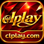 CLPLAY Game colorful golden logo with a red background and premium design